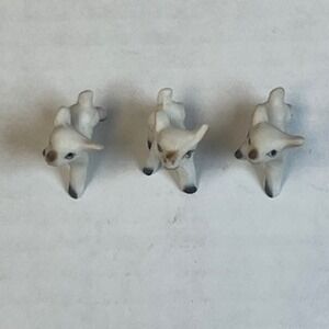 Vintage Miniature Porcelain Lamb Figurines Set of 3 Tiny Bone China Sheep Bone